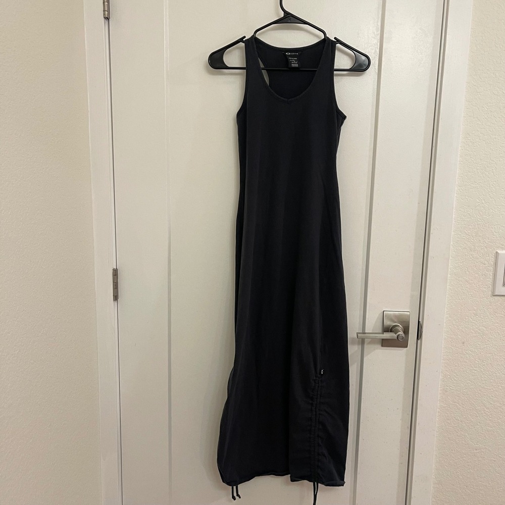 Vintage Oakley‎ Racerback Black Maxi Dress Cotton Sporty Summer Camping